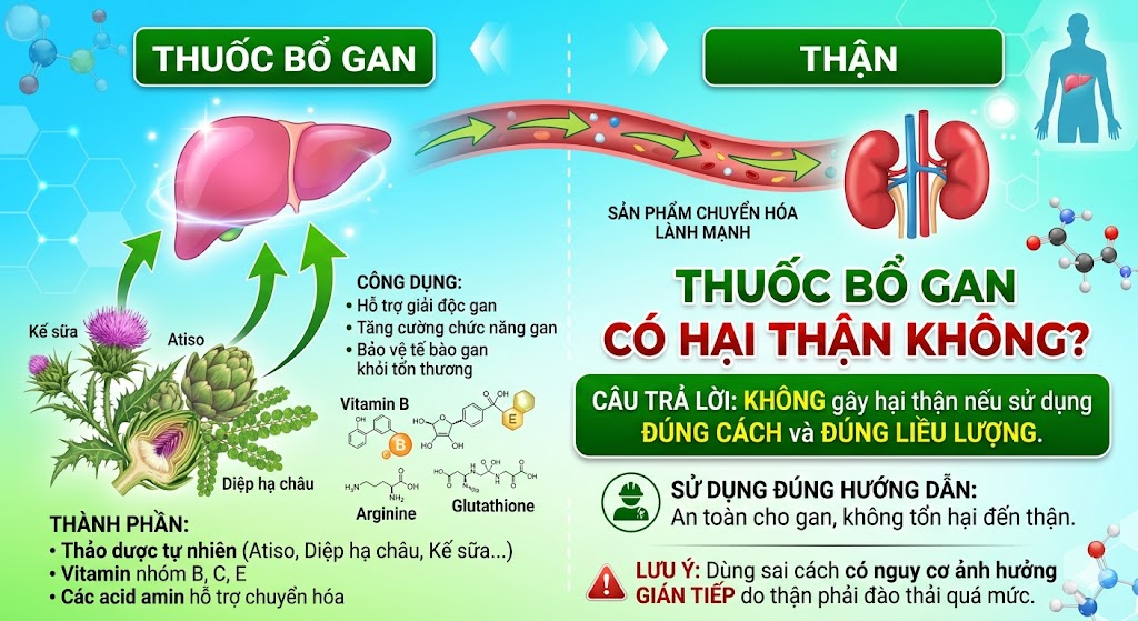 Thuốc bổ gan có hại thận không
